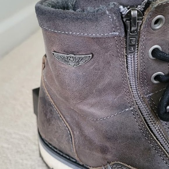 B2 Distressed Leather Fur Lined Men's Boots - Size 41/US 8 - Picture 11 of 11